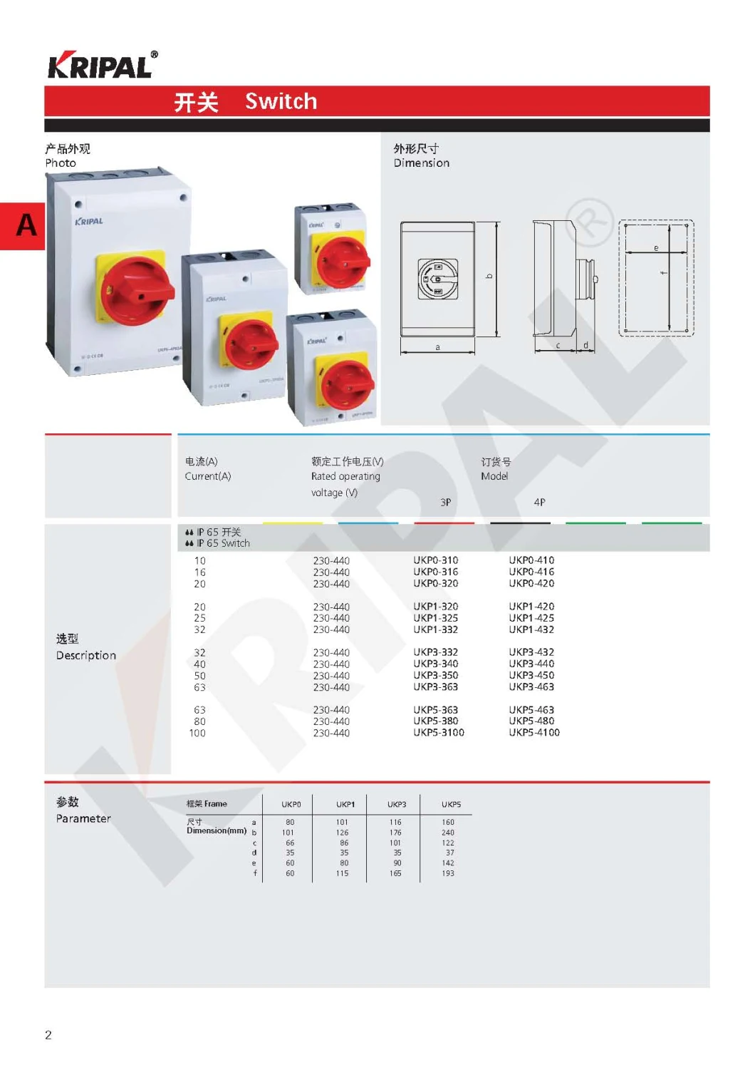 63A 4p Waterproof Switch Disconnector