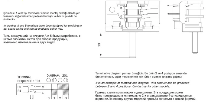 Small Oven Rotary Switch with TUV Certificate