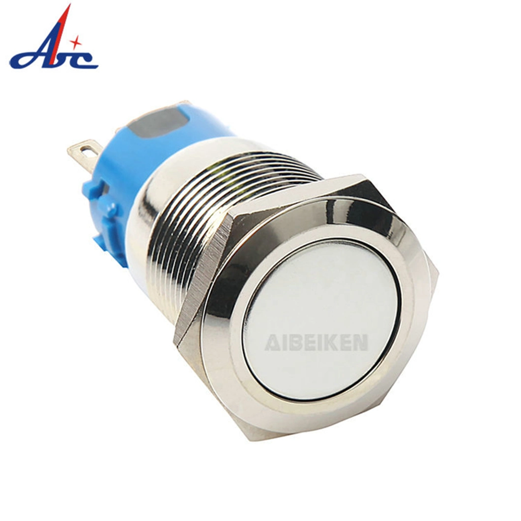 19mm 3/4 Self Lock 5A 250V AC Metal Car Push Button Switch with Socket Plug