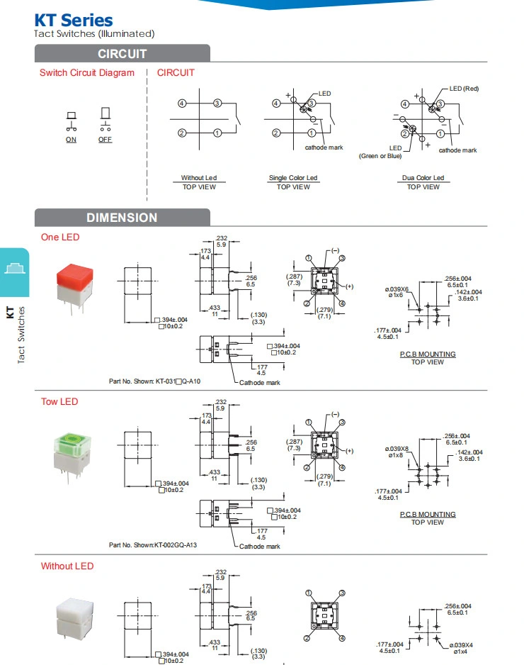 UL Electrical LED Momentary Micro Push Button Tact Switch Micro Touching Switch Tactile Push Button Switches