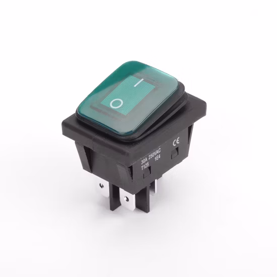 Interruttore a bilanciere impermeabile KCD2 a 4 pin illuminato da 20 A